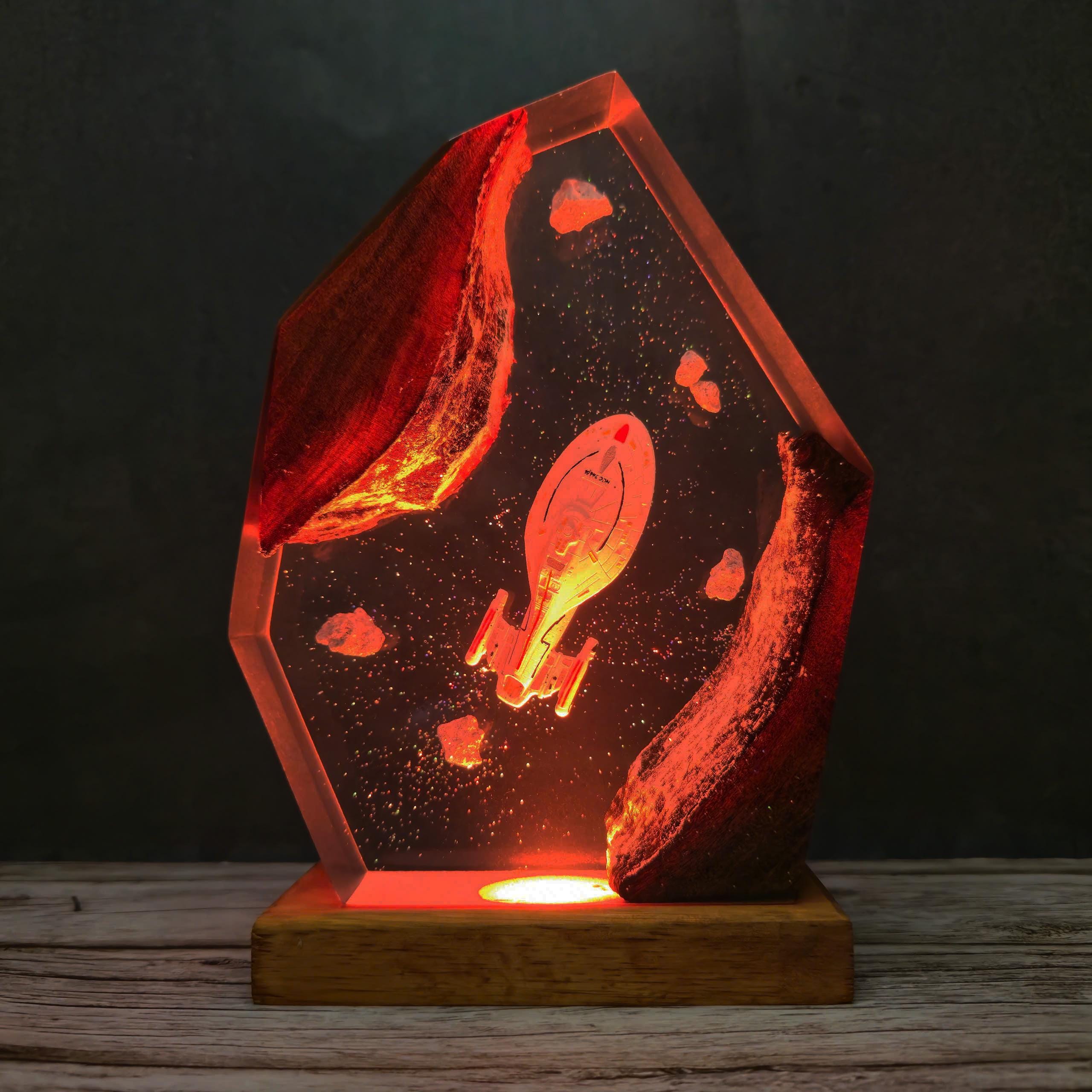 Star Galaxy Voyager Resin Lamp Handmade Space Night Light LED