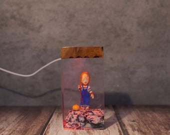 Spooky Chucky Fan Resin Lamp Halloween Chucky Resin Night Light