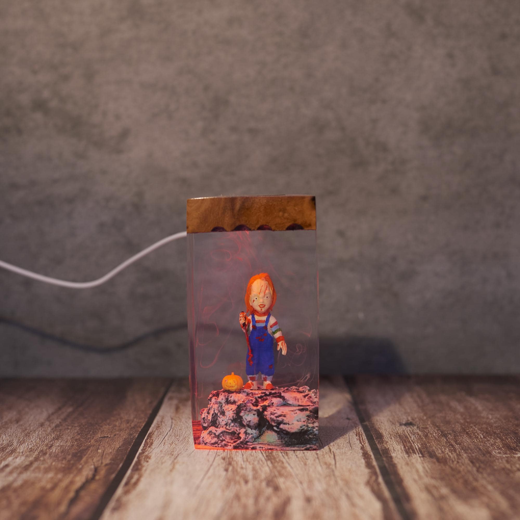 Spooky Chucky Fan Resin Lamp Halloween Chucky Resin Night Light