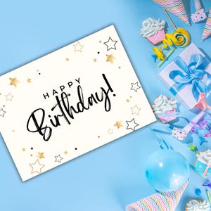 Happy Birthday Card Digital Download Birthday Card Printable Birthday Cake Card Print at Home Birthday Card Bear Birthday Card for Her