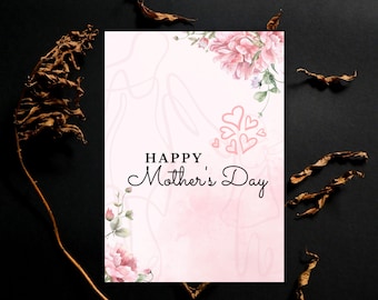 Floral Mother's Day Card, Printable Gift for Mom (PDF)