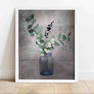MOODY EUCALYPTUS Printable Wall Art | Farmhouse Wall Art | Country/Rustic Wall Art | Watercolor Illustration | Digital Download