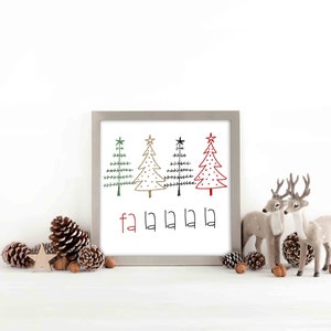 FA LA LA Printable Wall Art Instant Download Seasonal Printable ...