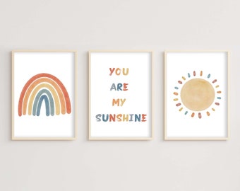 You Are My Sunshine Nursery Wall Art | Modern Wall Art | Printable Wall Art | Nursery Wall Décor | Digital Download