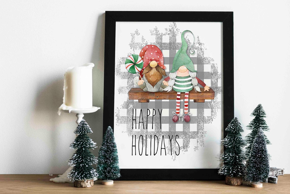 HAPPY HOLIDAYS Printable Wall Art Instant Download - Etsy