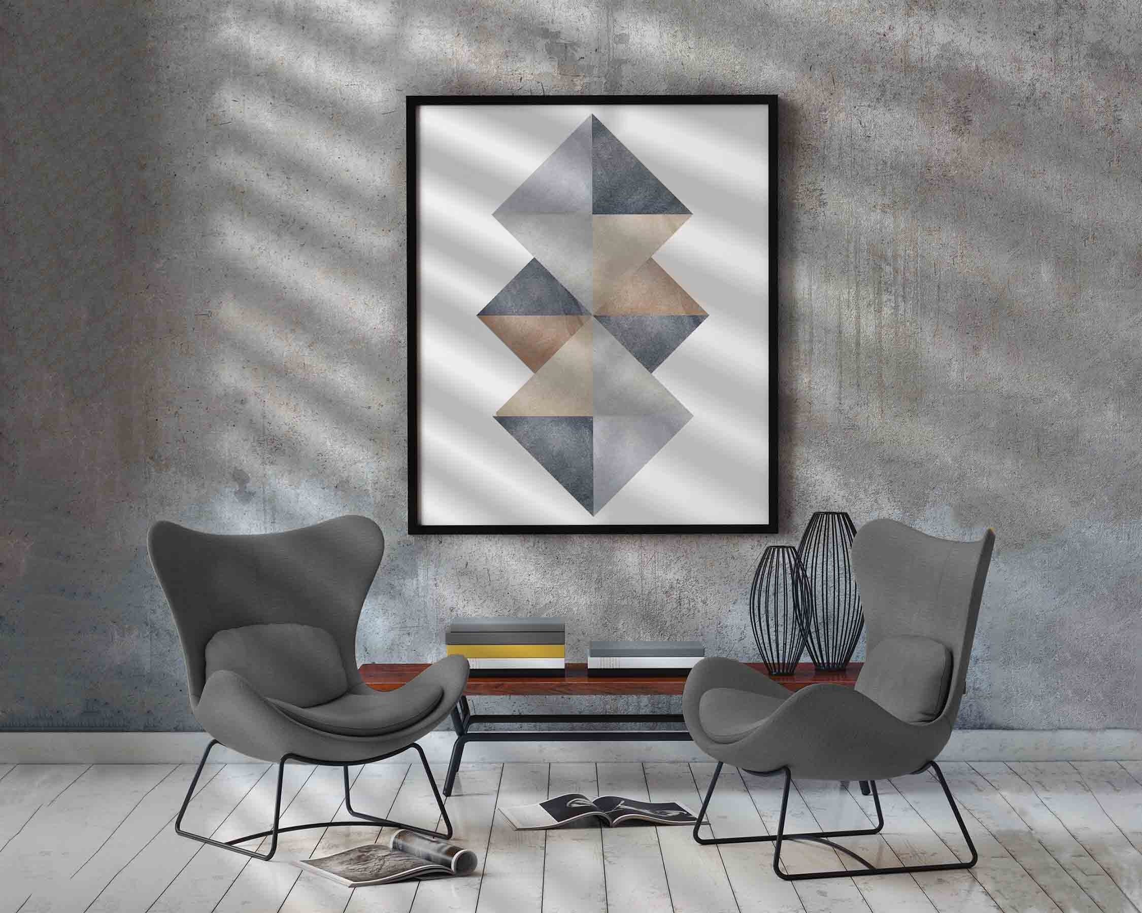 Home or Office Wall Art Modern Art Prints Geometric Art Print Storm ...