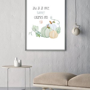 Summer Collapses Into Fall Printable Wall Art Instant Download Seasonal Summer Collapses Into Fall Printable Wall Art Instant Download Seasonal