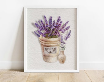 LAVENDER IN POTTERY Printable Wall Art | Instant Download | Seasonal Printable | Spring Wall Art | Spring Home Decor