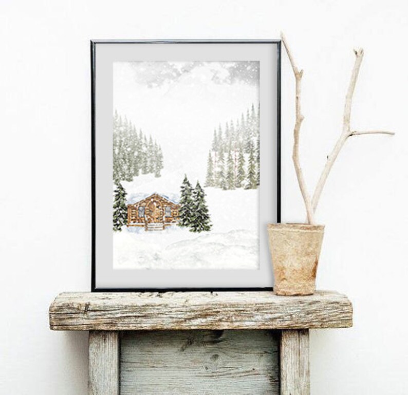 SNOWY WINTER SCENE Printable Wall Art Instant Download Etsy UK