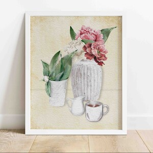 PEONIES Printable Wall Art | Farmhouse Wall Art | Country/Rustic Wall Art | Watercolor Illustration | Digital Download