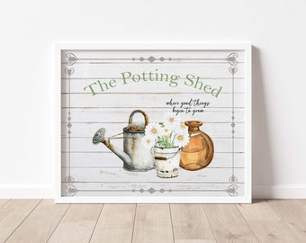 POTTING SHED Printable Wall Art | Instant Download | Seasonal Printable | Spring Wall Art | Spring Home Decor