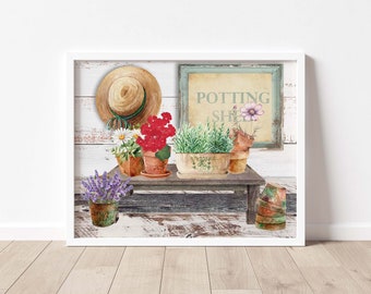 POTTING SHED Printable Wall Art | Instant Download | Seasonal Printable | Spring Wall Art | Spring Home Decor