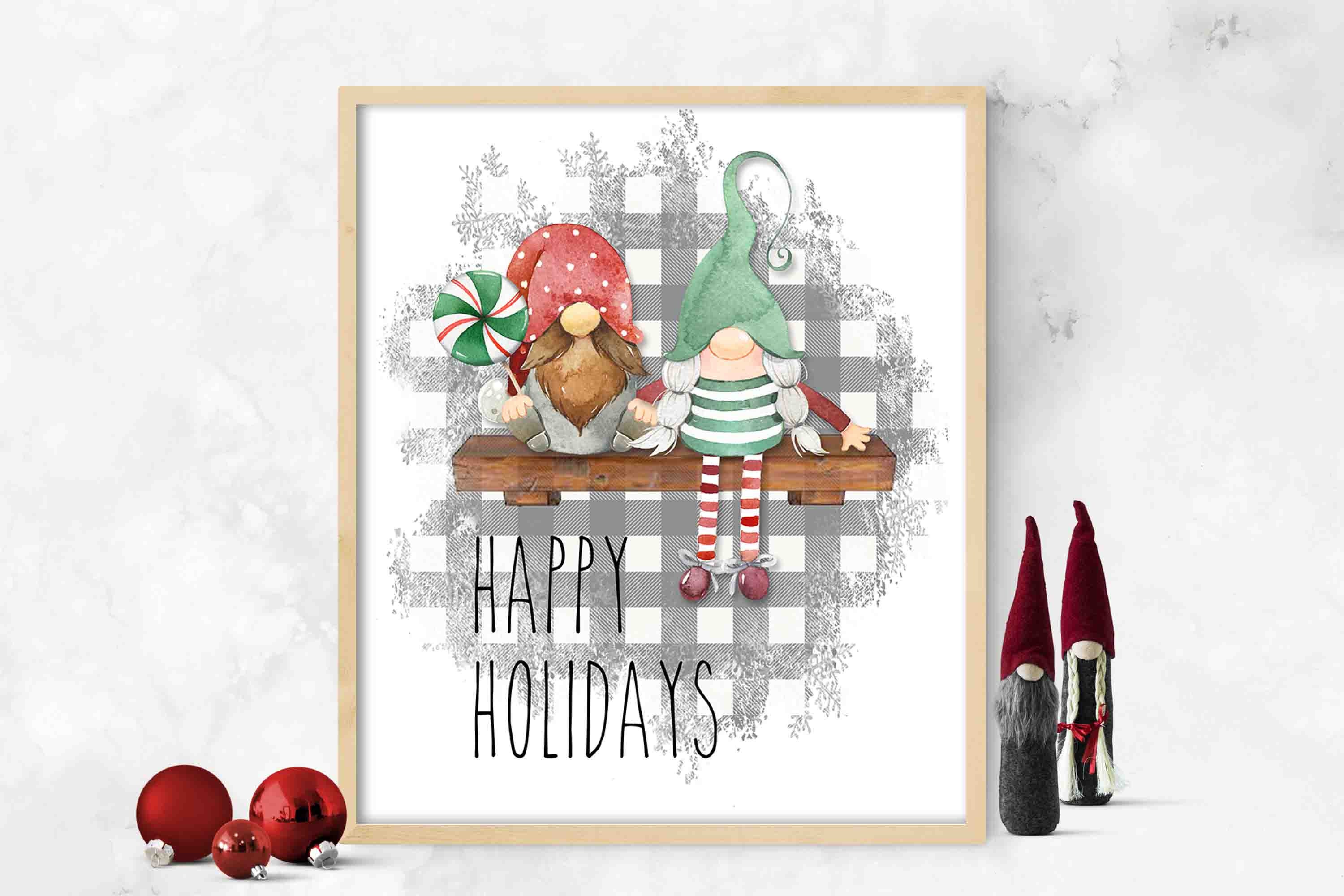 HAPPY HOLIDAYS Printable Wall Art Instant Download Seasonal Wall Art ...