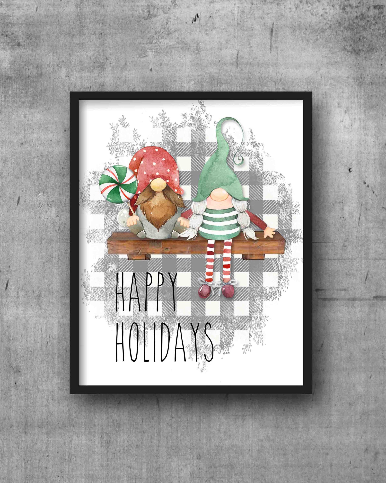 HAPPY HOLIDAYS Printable Wall Art Instant Download Seasonal Wall Art ...