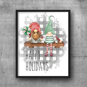 HAPPY HOLIDAYS Printable Wall Art Instant Download Seasonal Wall Art ...