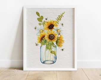 SUNFLOWERS Printable Wall Art | Instant Download | Seasonal Printable | Spring Wall Art | Spring Home Decor