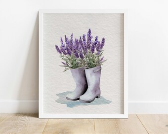 LAVENDER IN RAINBOOTS Printable Wall Art | Instant Download | Seasonal Printable | Spring Wall Art | Spring Home Decor