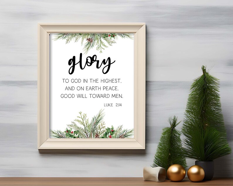 GLORY TO GOD Printable Wall Art Instant Download Seasonal Printable ...