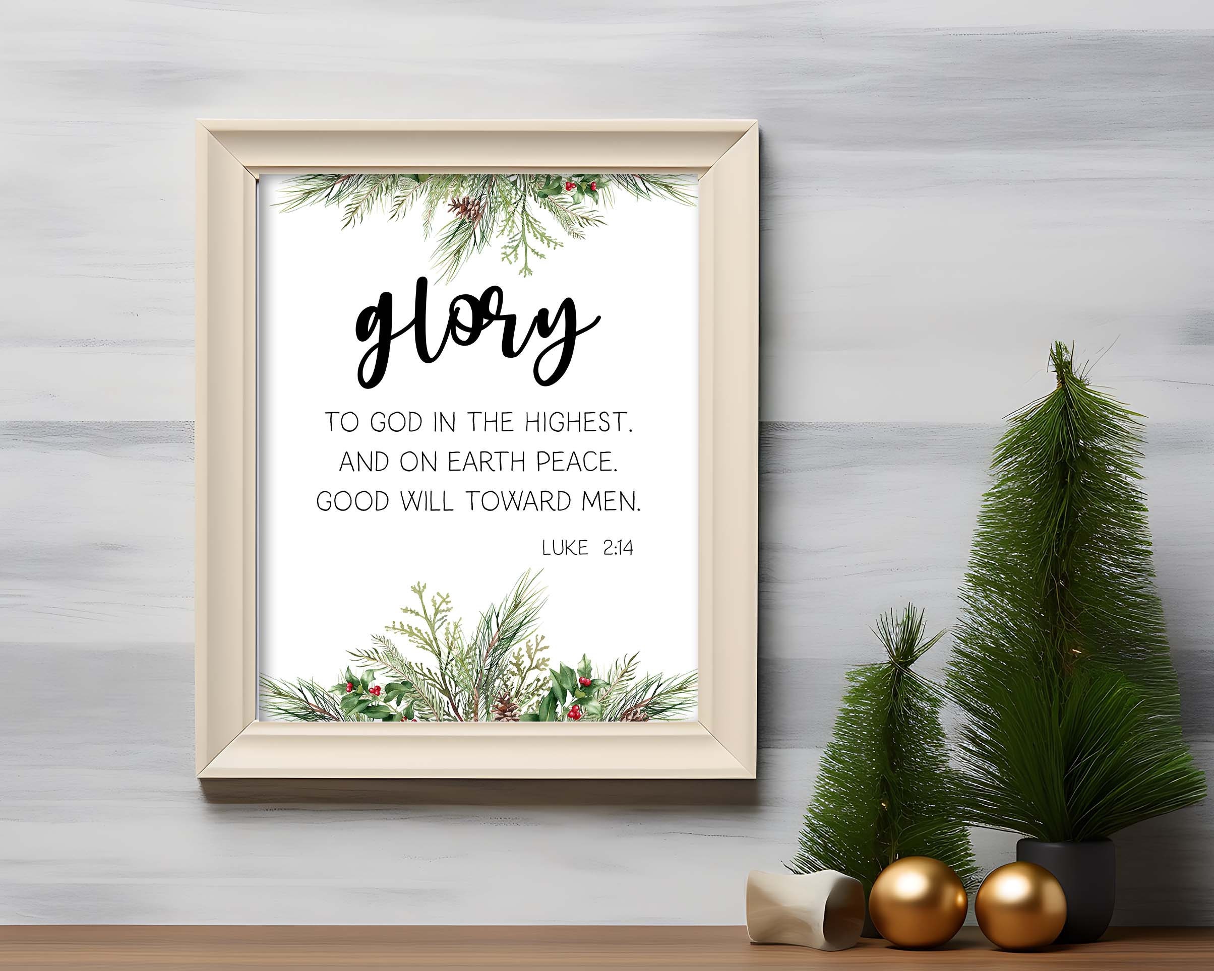 GLORY TO GOD Printable Wall Art Instant Download Seasonal - Etsy