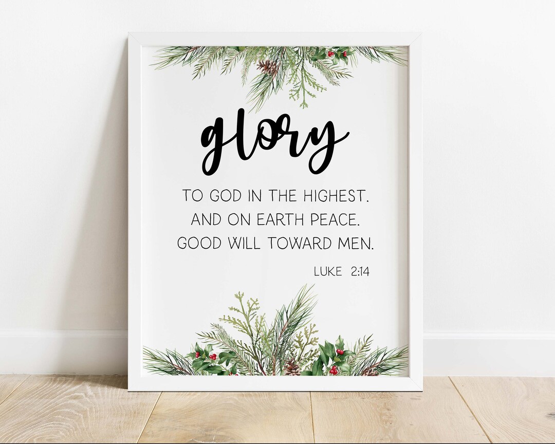 GLORY TO GOD Printable Wall Art Instant Download Seasonal Printable ...