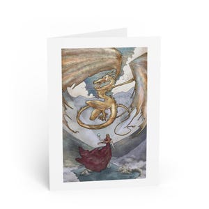 Wenskaart Romancing the Dragon - met de hand geïllustreerde kaarten voor alle gelegenheden, perfect voor verjaardagen en jubilea