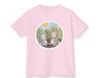 Cute Kids Tee with Fuzzy Rabbits Design, Fun Animal Shirt for Kids, Birthday Gift, Playtime Apparel, Nature Lover Tee, Unique Kids Fashion