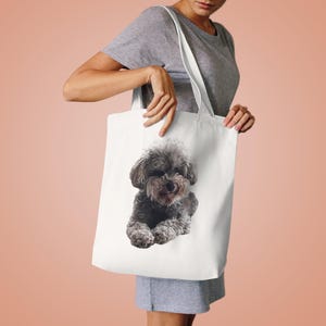 Dog Lover Tote Bag, Cute Dog Print, Eco-Friendly Canvas, Pet Owner Gift, Everyday Use, Shopping Bag, Dog Mom Accessories