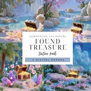 Digitaal papier gevonden schat, illustraties voor videogame Buit Pirate Treasure Hunt-feestuitnodigingen Commercieel gebruik Graphics