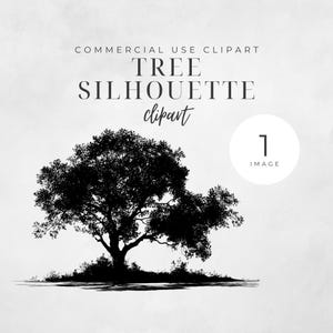 Tree SIlhouette Clipart, Black and White Graphics, Forest PNG, Commercial Use Images