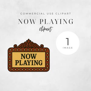 Now Playing Movie Marquee Sign Clipart, Vintage Retro 50s Red Carpet Image, Movie Theatre Graphics, Commercial Use Clip Art