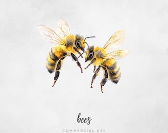 Bees Clipart Image, Yellow Bee Commercial Use PNG