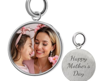Custom Photo Charm: Personalized Engraved Stainless Steel Pendant