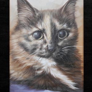 Retrato de mascota personalizado a partir de una foto, pintura al óleo de perro o gato pintada a mano