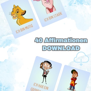 Afirmaciones para niños (40 tarjetas) Producto digital instantáneo, Tarjetas de motivación para niños