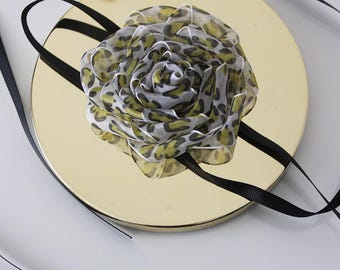 Leopard Print Organza Halsband: Gothik Schleifchen Halsband
