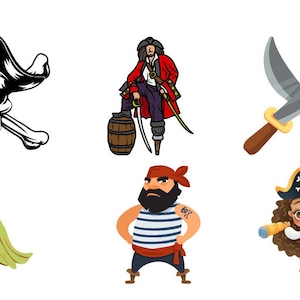 Paquete de vectores de Piratas del Caribe / 100 archivos piratas Svg, Png, Jpg, Eps / Imágenes prediseñadas de calavera y barco pirata para Cricut y sublimación