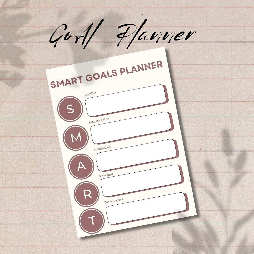 SMART Goal Planner Printable Digital Goal Setting Journal, Productivity ...