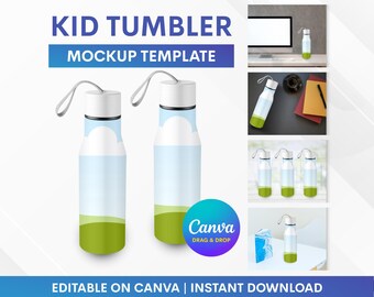 Maqueta de vaso para niños, plantilla de maqueta de vaso, maqueta de vaso de 17 oz, maqueta de vaso de Canva, plantilla de maqueta de Canva, maqueta de arrastrar y soltar