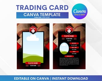 Plantilla de tarjeta coleccionable de béisbol, plantilla de Canva para tarjeta de béisbol, plantilla de Canva para tarjeta coleccionable personalizada, tarjeta de béisbol personalizada