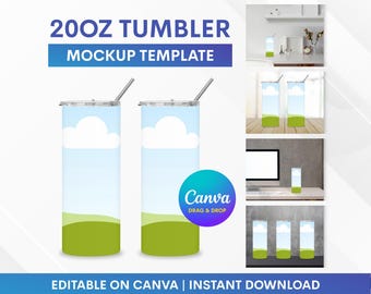 Mockup di bicchiere da 20 once, modello di mockup di bicchiere, mockup di bicchiere, mockup di bicchiere Canva, modello di mockup Canva, mockup trascinabile