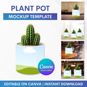 Plant Pot Mockup, Plant Pot Mockup Template, Plastic Pot Mockup, Canva Mockup Template, Mockup Drag and Drop