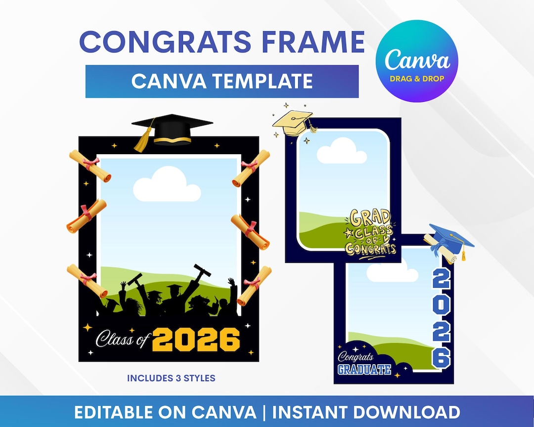 Graduation Photo Frame Template, Class of 2026 Frame, Graduation Frames ...