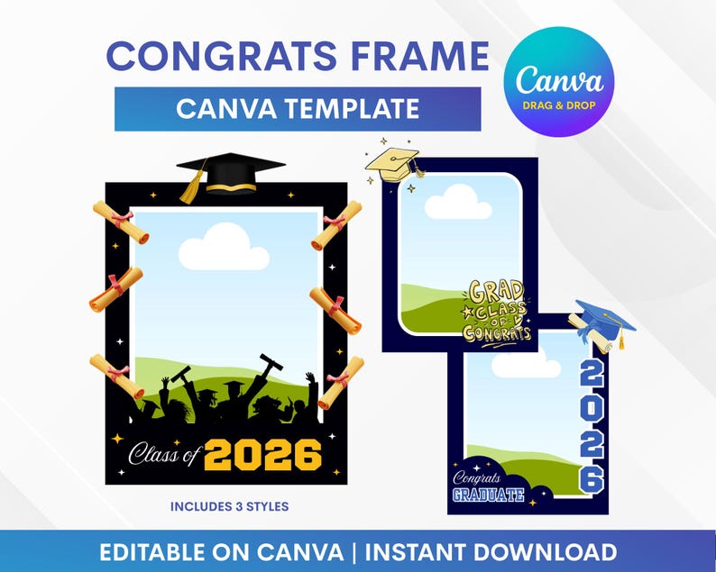 Graduation Photo Frame Template, Class of 2026 Frame, Graduation Frames ...
