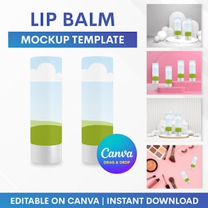 Lip Balm Mockup, Lip Balm Tube Mockup, Lip Balm Canva Mockup, Lip Balm Label Mockup, Mockup Template, Mockup Drag and Drop