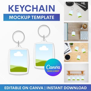 Keychain Mockup, Insert Photo Keychain Mockup, Photo Keychain Mockup, Keychain Canva Mockup, Canva Mockup Template, Mockup Drag and Drop