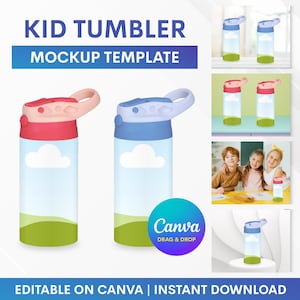 Kid Tumbler Mockup, Tumbler Mockup Template, 12oz Tumbler Mockup, Tumbler Canva Mockup, Canva Mockup Template, Mockup Drag and Drop