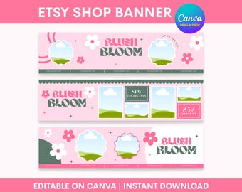 Etsy Shop Banner Template, Etsy Banner Template : Canva Template Drag and Drop