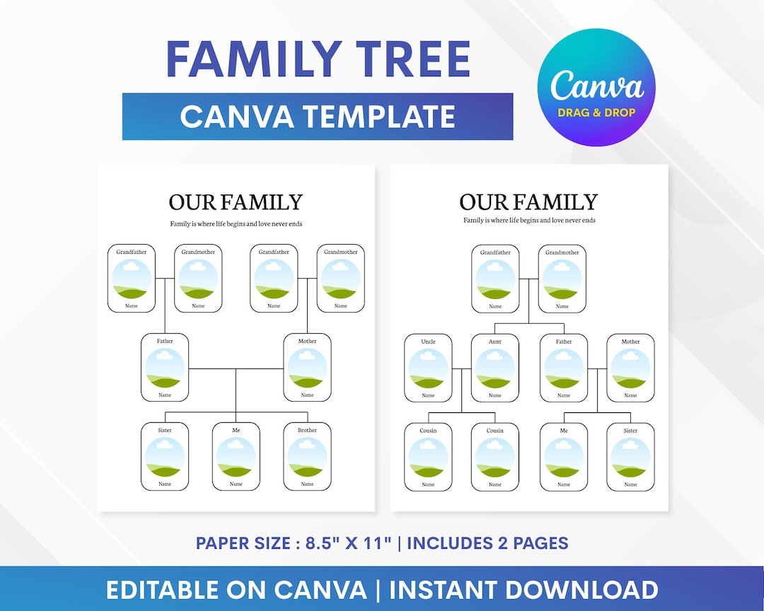 Family Tree Chart Template, Ancestry Chart Template, Family Tree ...