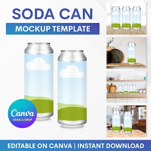 Soda Can Mockup, Can Cooler Mockup, Can Mockup Template, Can Mockup, Canva Mockup Template, Soda Can Mockup Drag and Drop