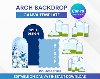 Arch Backdrop Template, Wedding Backdrop Template, Backdrop Canva Template : Editable On Canva
